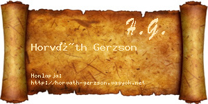 Horváth Gerzson névjegykártya