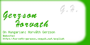 gerzson horvath business card